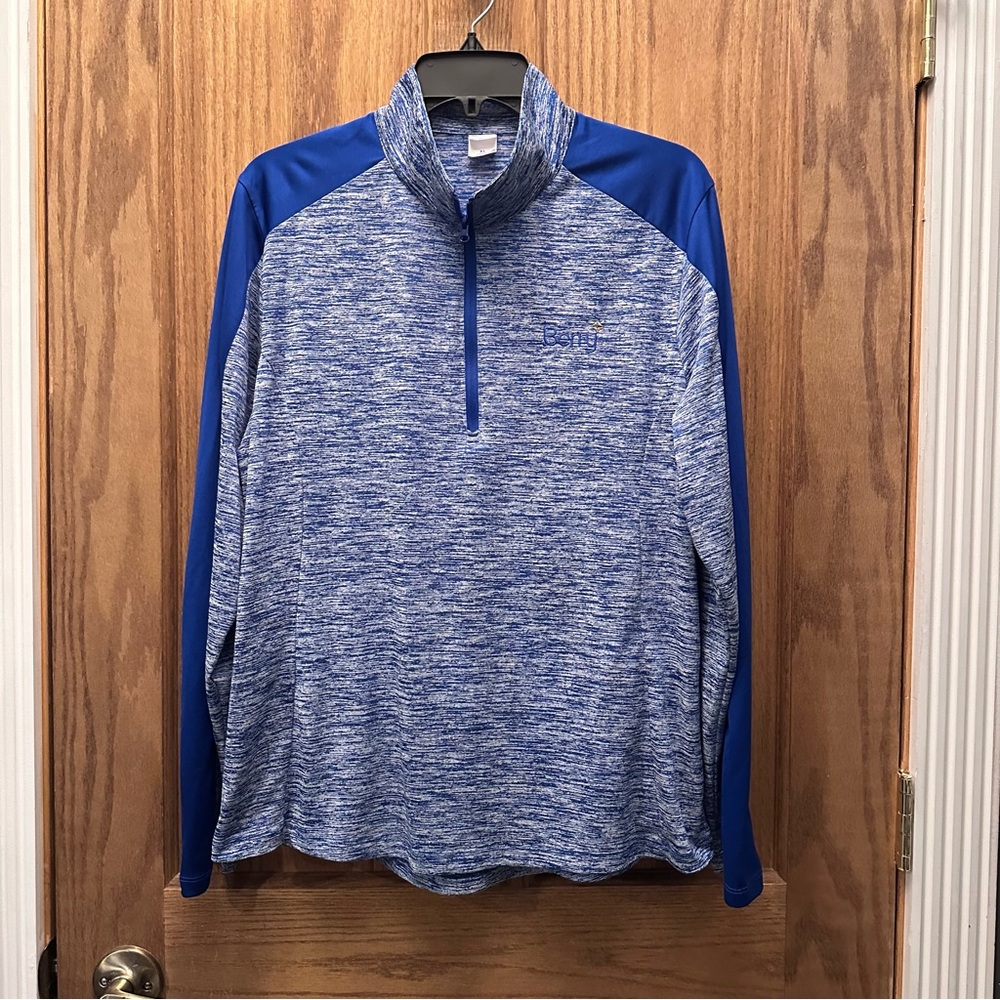 Sport-Tek‎ Women's Blue Heathered Tee xl pull over half zip long sleeve shirt